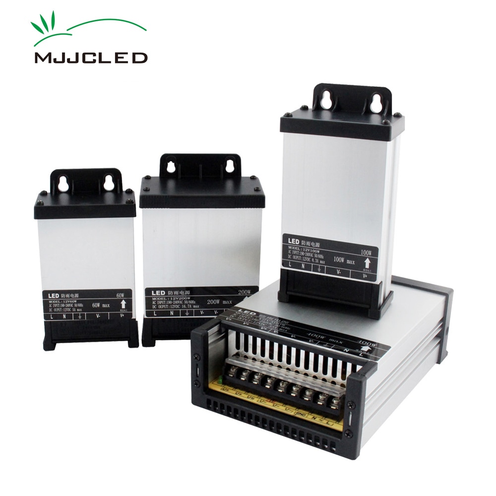 Outdoor Power Supply 12 Volt Transformer 220V AC to 12V 5A 60W 100W 20A 33A Rainproof 12V Power Supply Unit for LED Strip