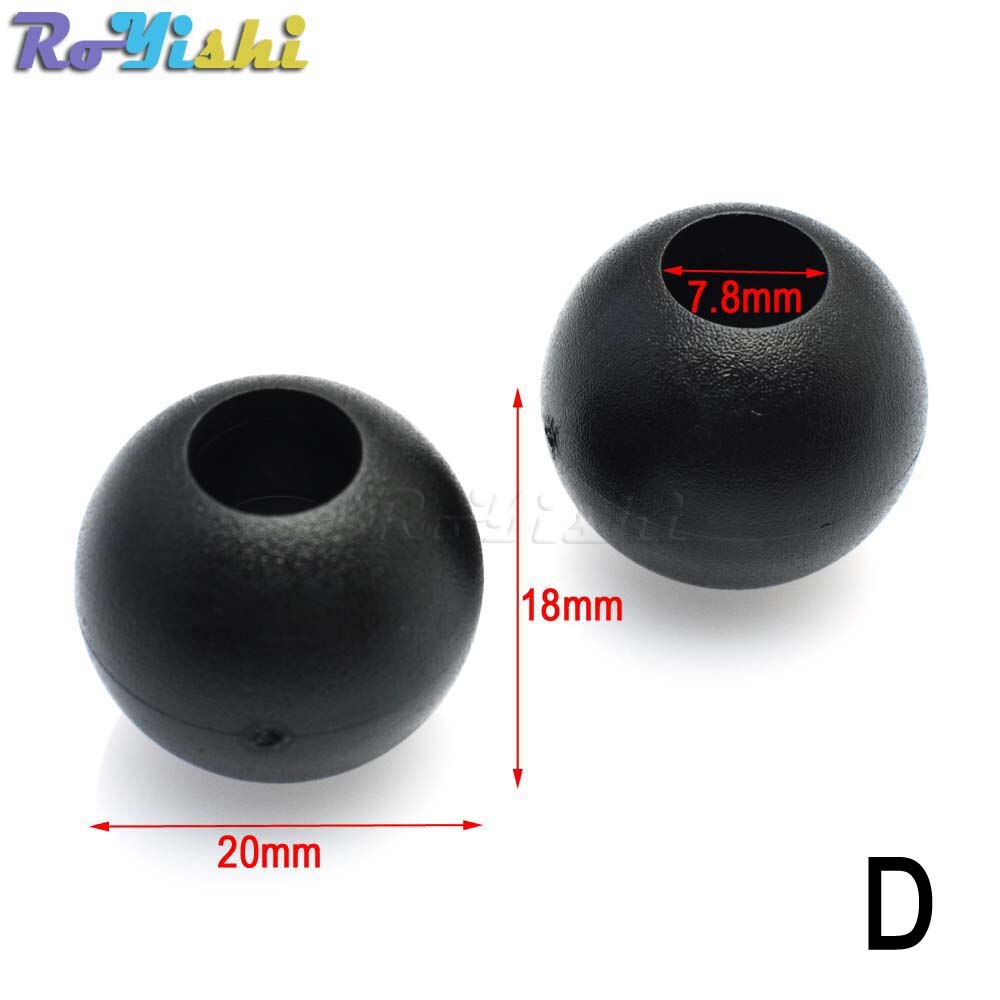 25 stks/pak 4 Maten Plastic Kralen Ronde Bells Voor Cords Strings Zwart: D
