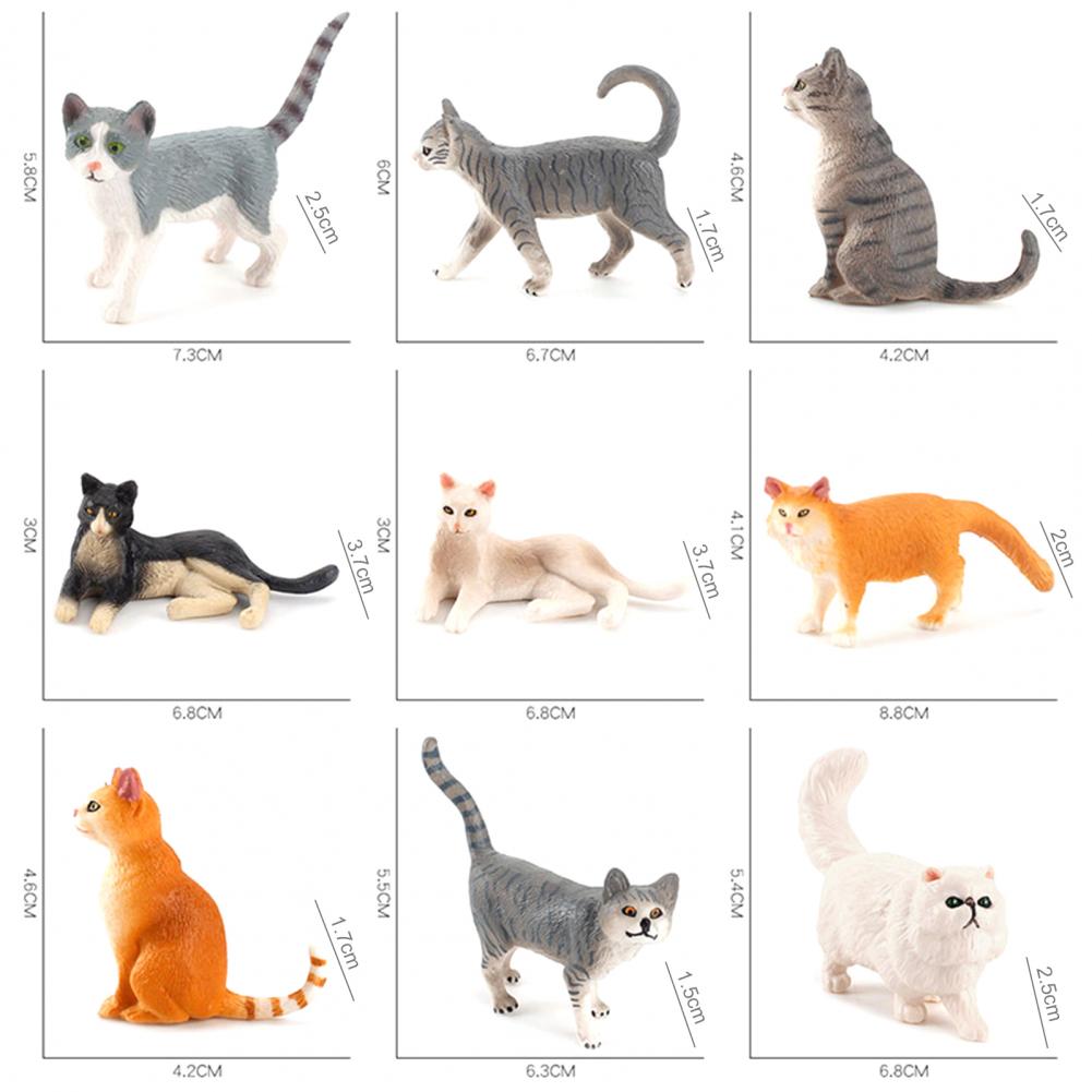 Simulation animal cat model domestic cat flower cat solid bristle cat Persian cat mini hand-made ornaments