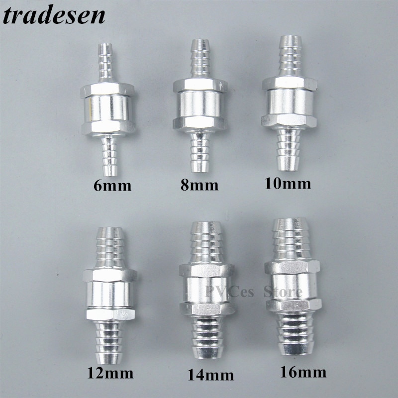 Valve anti-retour de carburant en alliage d'aluminium, 6/8/10/ 12/14/16mm, Valve unidirectionnelle, raccord de tuyau de carburateur