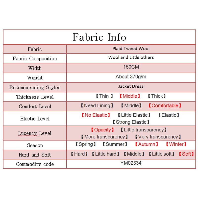 Pearlsilk Plaid Yarn Dyed Tweed Wool Garment Materials Autumn dress jacket Diy clothes fabrics