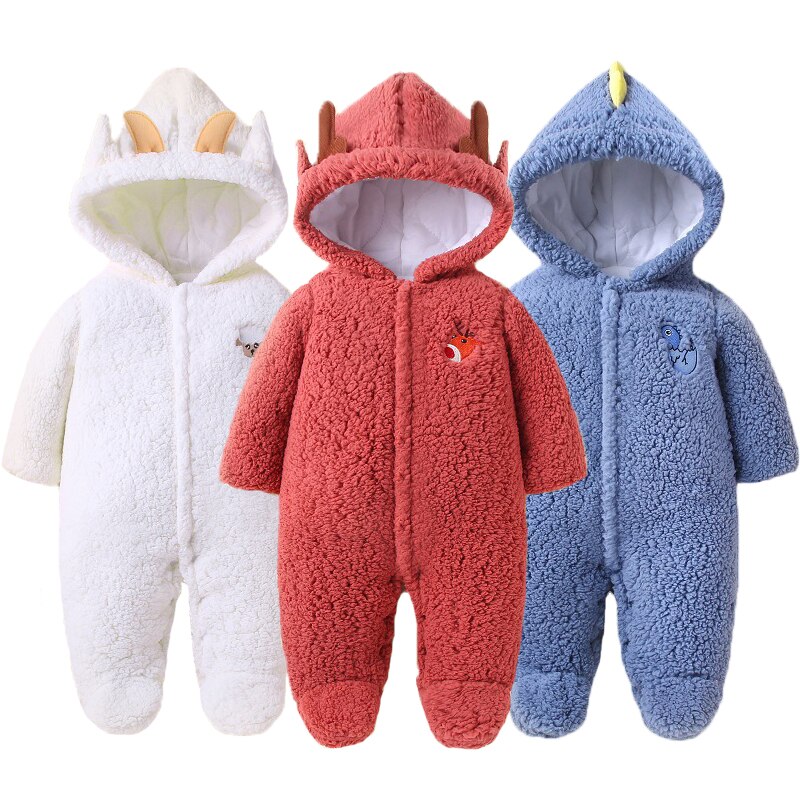 Katoenen Pasgeboren Baby Kleding Winter Meisjes Sneeuw Wear Jumpsuit Fleece Jongen Romper Bodysuit Kids Bovenkleding 0-12M