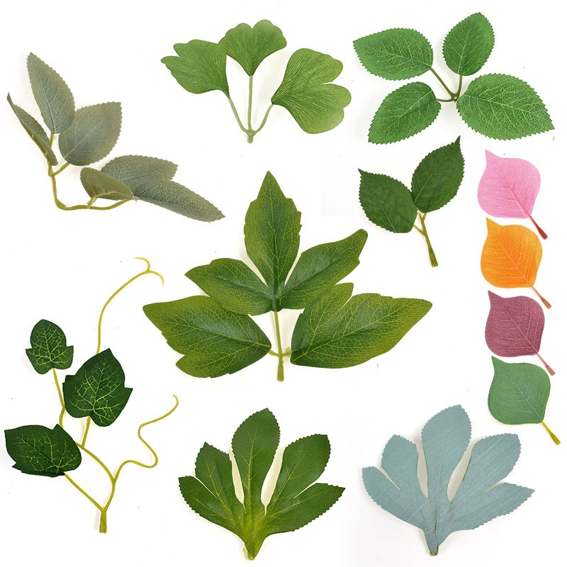 10 st 9.5-20cm handgjorda kransblad konstgjord grönska bröllop heminredning gör det själv år julfest scrapbooking