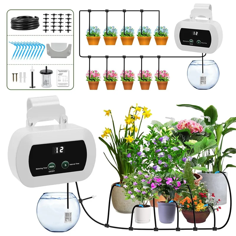 Kit de riego por goteo para plantas en maceta, sistema de riego automático para jardín, balcón, invernadero, bricolaje: Default Title