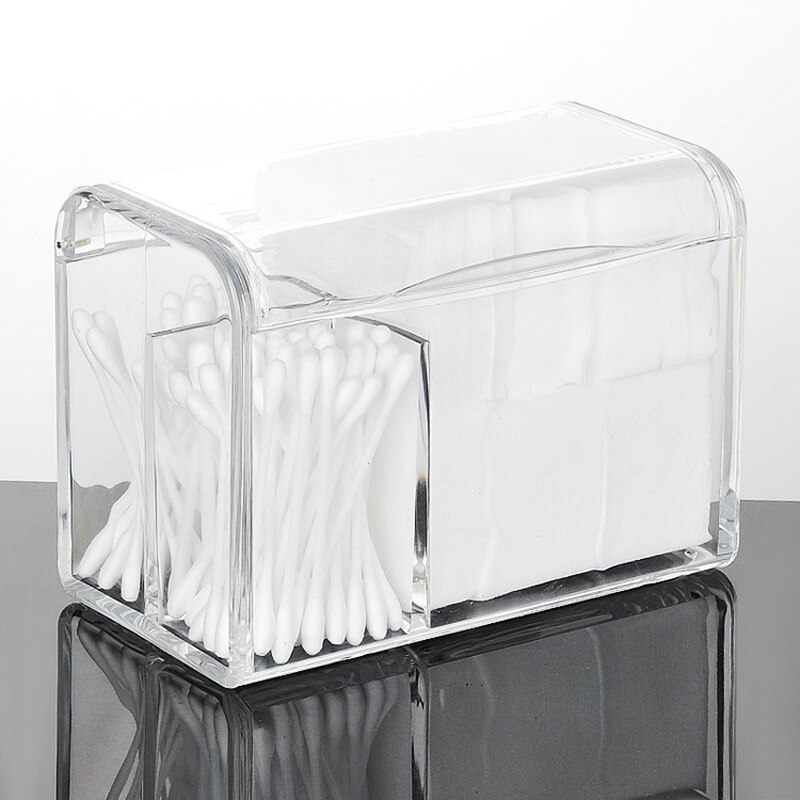 -Dust Proof Cosmetics Organizer For Cotton Acrylic Makeup Box Organizer Storage Containers For Cosmetics Pads Holder With Lid