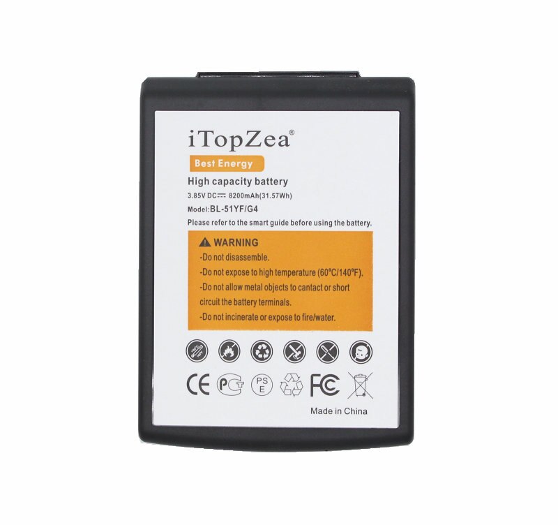 Itopzea 1X8200Mah G4 BL-51YF Extended Batterij Met Tpu Case Voor Lg G4 H818 VS999 VS986 US991 F500 f500S F500K F500L H810 H815