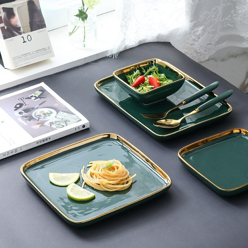 Luxury ceramic tableware, direct selling products, western-style dishes, retro, storage tray plate set dish sets