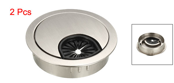 uxcell 2pcs Cable Hole Cover 50-80mm Zinc Alloy Desk Grommet for Wire Organizer Bright Silver/Black/Bronze/Sliver/Red Bronze: Brushed Silver 50mm