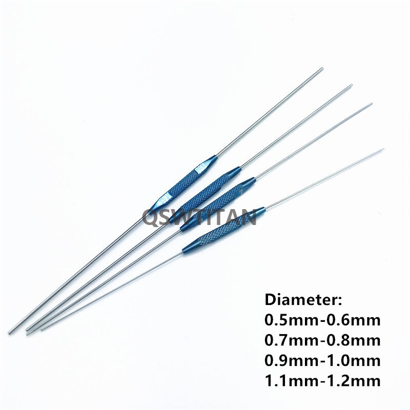 4pc/set ophthalmic instruments double ended lacrimal passage probe flushing stainless steel titanium probe plugging tool: titanium