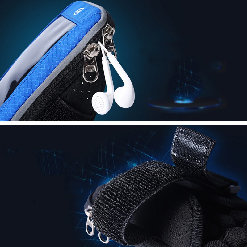 Banda para el brazo para iphone x 7 6 8 plus con brazalete de tela transpirable absorbente para correr con pantalla táctil