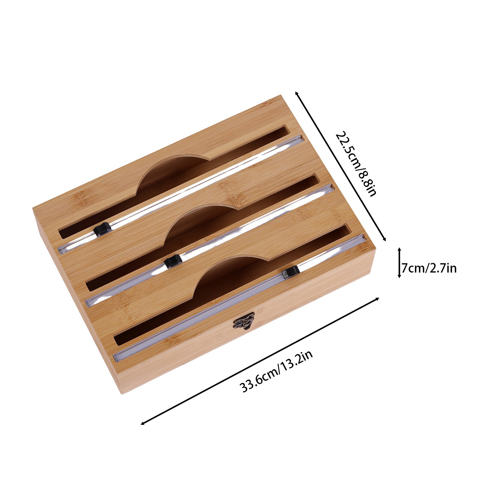 Wrap Dispenser &amp; Cutter For Cling Film Refillable Food Wrap Dispenser For Roll Tin Foil Cling Film Storage Organizer With Slid
