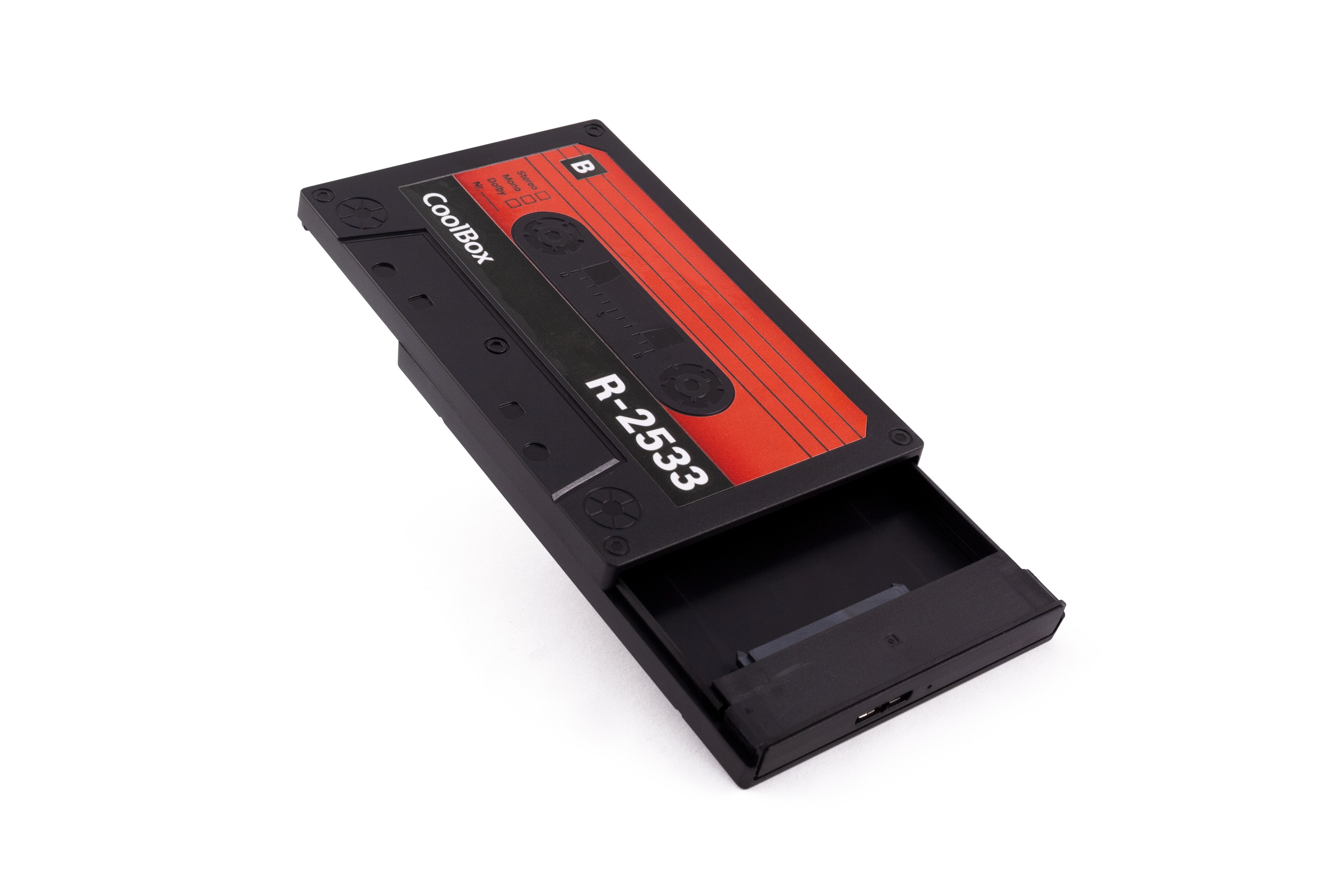 Hdd/ssd 2.5 "sata usb3.0 disco rígido caso com cassete estilo design retro. Para unidades de 7mm e 9.5mm