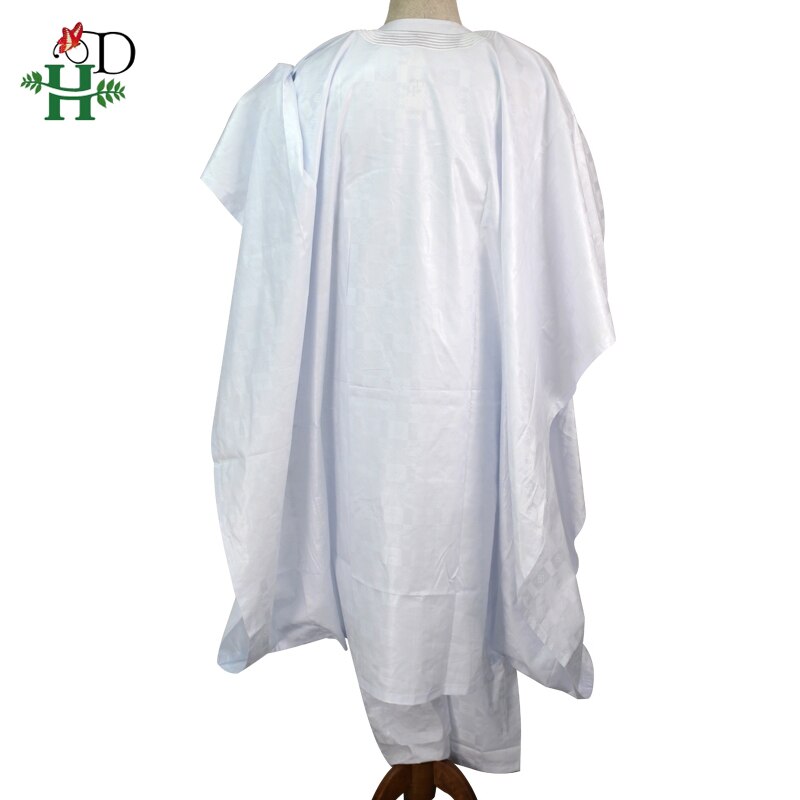 H & D 2020 agbada afryki mężczyźni odzież dashiki szata koszula spodnie 3 sztuk garnitur z dżetów afryki męska biały formalne strój PH8017