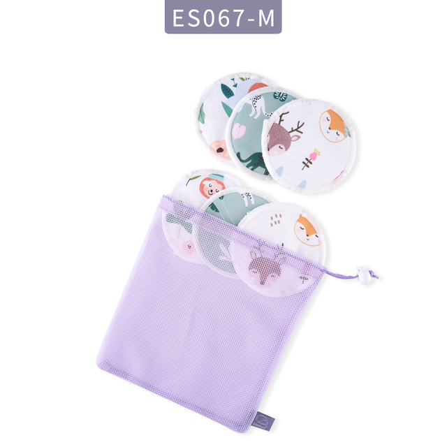 Mora Mona 6 Stks/set Zacht Ademend Bamboevezel Verpleging Pads Wasbare Zoogcompressen Voor Borstvoeding Vrouwen En Borstvoeding: ES067-M
