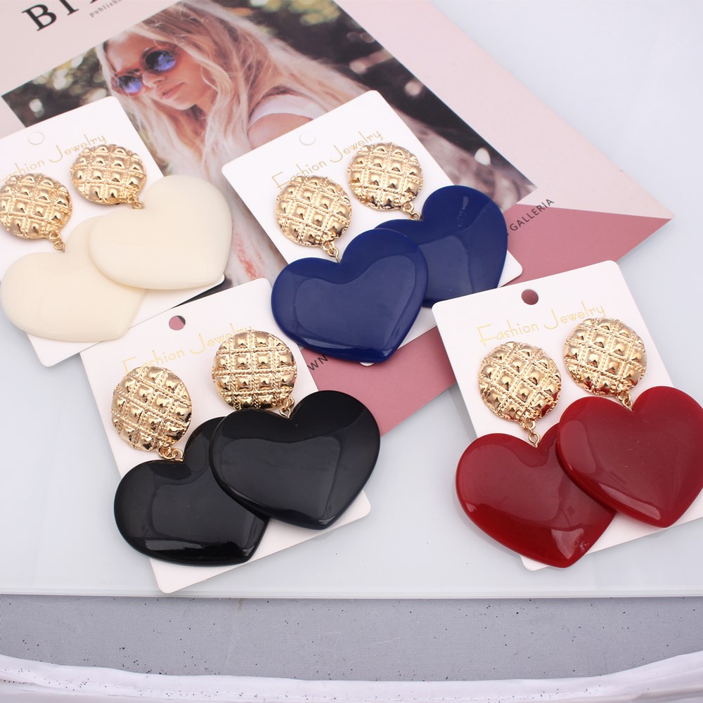 Pendientes Earing Gold Color Big Heart Earrings for Women Brincos Vintage Earings Irregular Korean Jewelry Girl