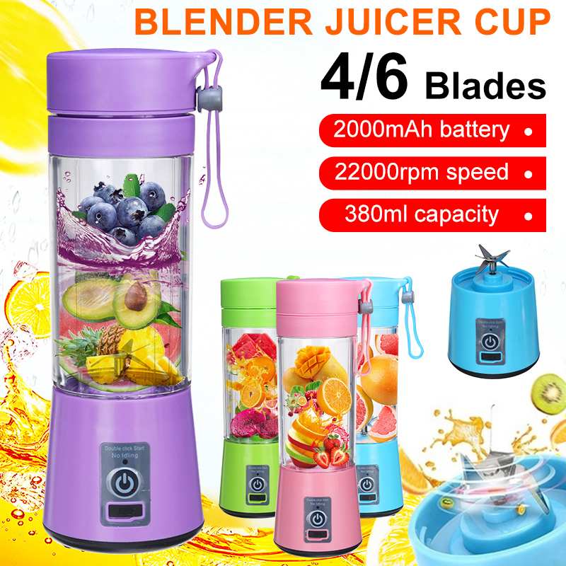 Batidora eléctrica portátil, batidora, botella Usb, Mini batidora de alimentos de frutas, Extractor, fabricante de alimentos, batidora, taza