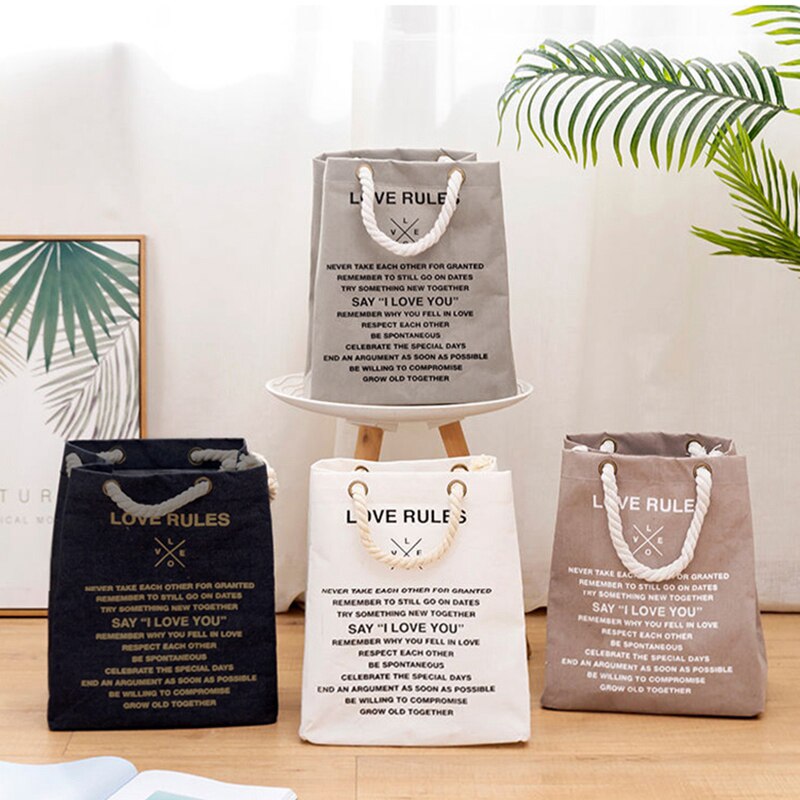 Dirty Clothes Storage Basket Bathroom Laundry Hamper Foldable Toy Storage Bag Cotton Linen Laundry Basket Clothes Organizer