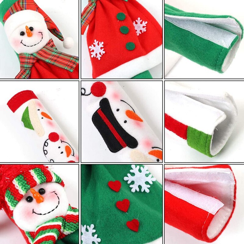 3 Pack Adorable Snowman Refrigerator Handle Covers Set,Kitchen Appliance Handle Covers for Christmas Decorations