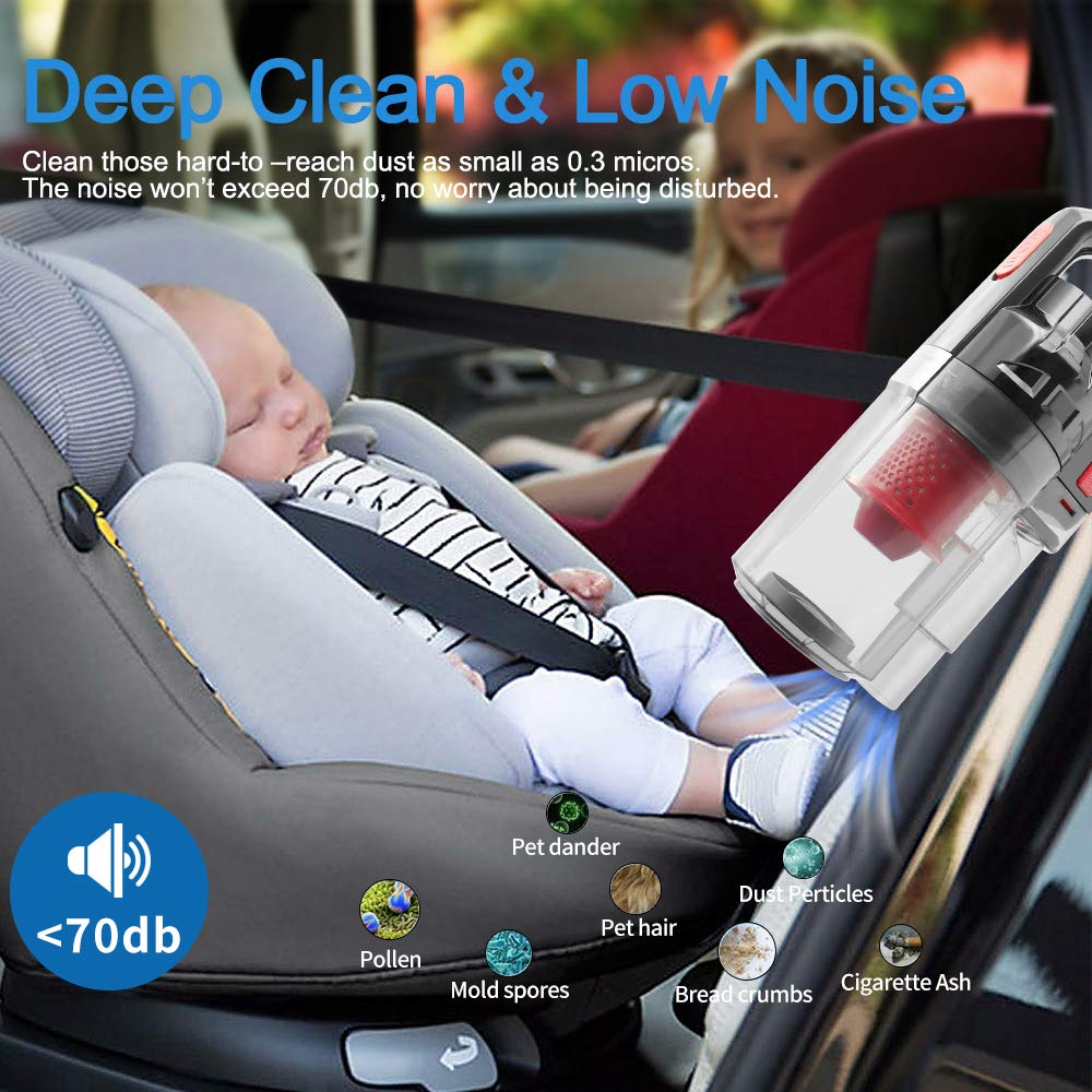 Lekki przenośny odkurzacz samochodowy DC 12V, 150W 6000rocznie potężna moc ssania zasilana przez wylot, mokro/suchy Handheld automatyczny V