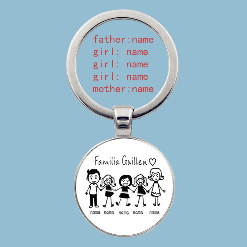 Lindo llavero familiar para siempre familia hermosa llave familiar colgante cumpleaños bautismo evento escolar recuerdos se pueden personalizar