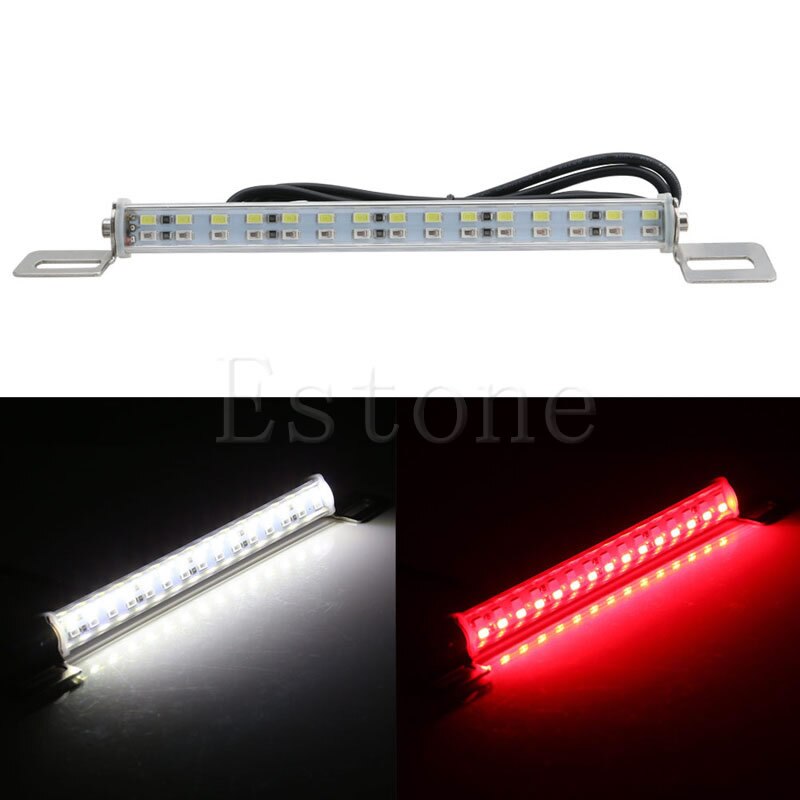 Coche 30 LED 18W barra de luz freno trasero lámpara de placa de matrícula roja y blanca