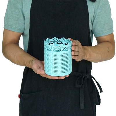 Sweetgo baby blue kagestander cupcake bakke kageværktøj boligdekoration dessertbord dekoration fest leverandører 3 etagers fuglebur: Børste gryde