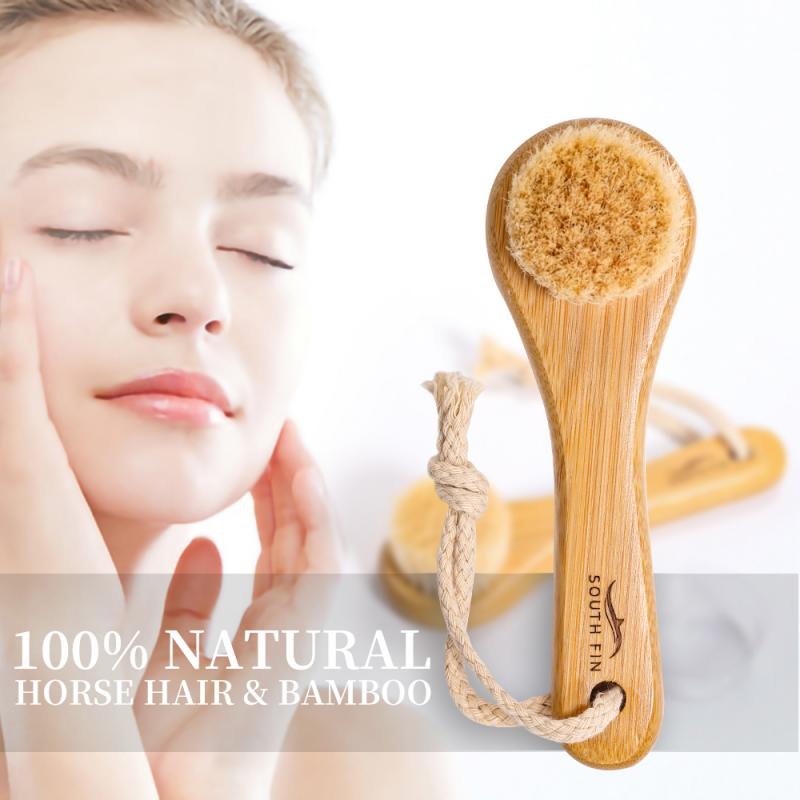 1 Pc Gezicht Borstel Houten Animal Hair Facial Diepe Reiniging Comedondrukker Massage Care Tool Wassen Product