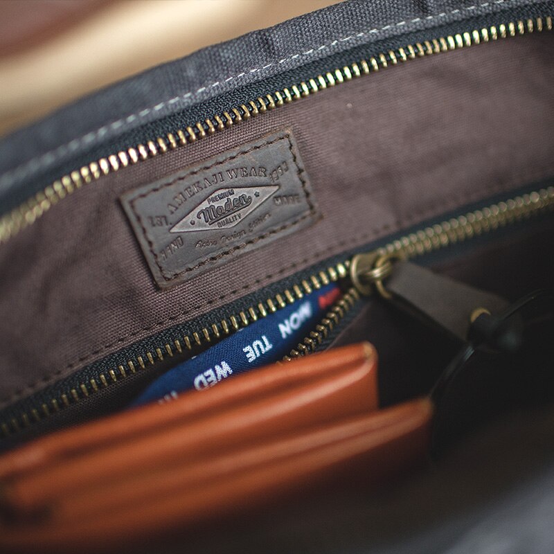 Männer Gewachste Leinwand Umhängetasche Reise Schule Arbeit Werkzeuge Crossbody-tasche