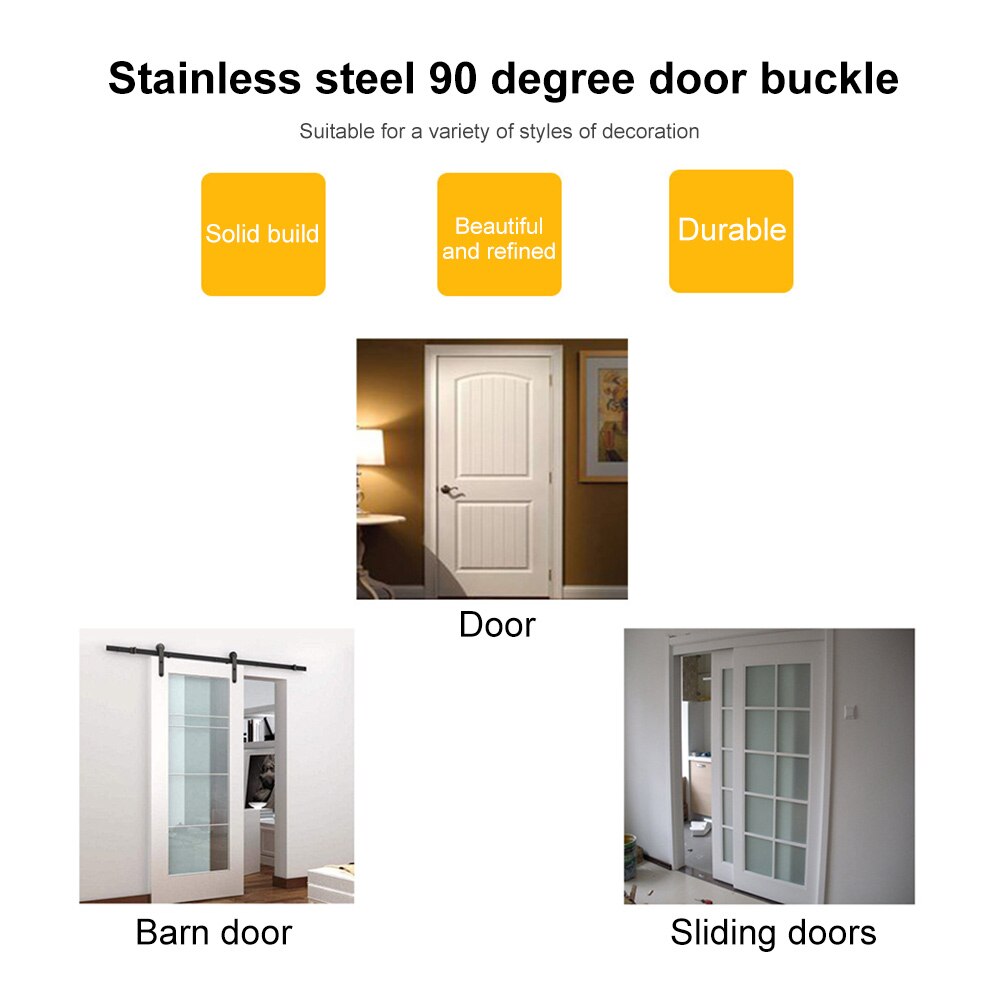 Tykt rustfrit stål 90 graders retvinklet dørlås sikkerhed tyverialås skydedør spænde låse sovesal sikkerhedslås