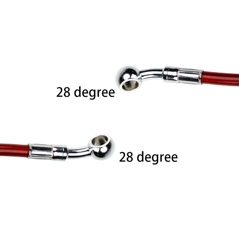 Cable de línea DOT hidráulico de manguera de freno de 400 mm-2400 mm 10 mm 28 ° Banjo para Suzuki Kawasaki Yamaha Pipe Line Manguera de aceite trenzada 340 2300