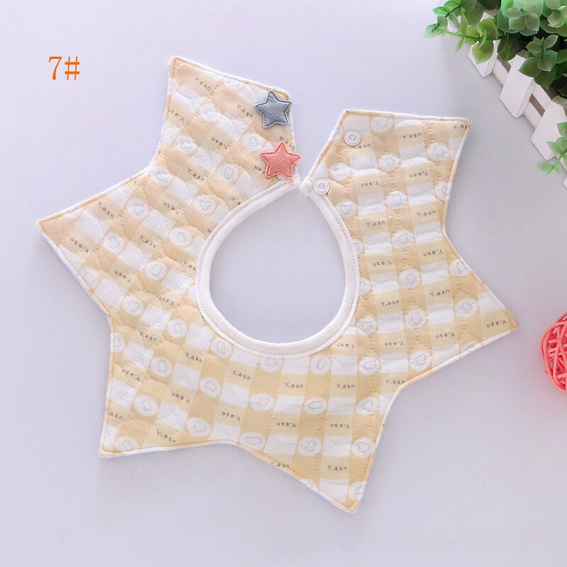 Balleenshiny, Baberos para bebés para niñas, material de algodón para bebés, bufanda impermeable para bebés, Collar de comida a presión, baberos, accesorios para bebés: T7