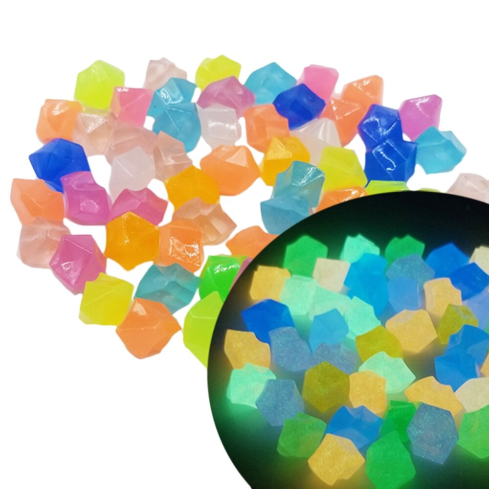 300 stuks/pak donkerkleurige decoratieve buitenaquarium viskom stenen lichtgevende kleine stenen tuindecoratie lichtgevende steen*^*