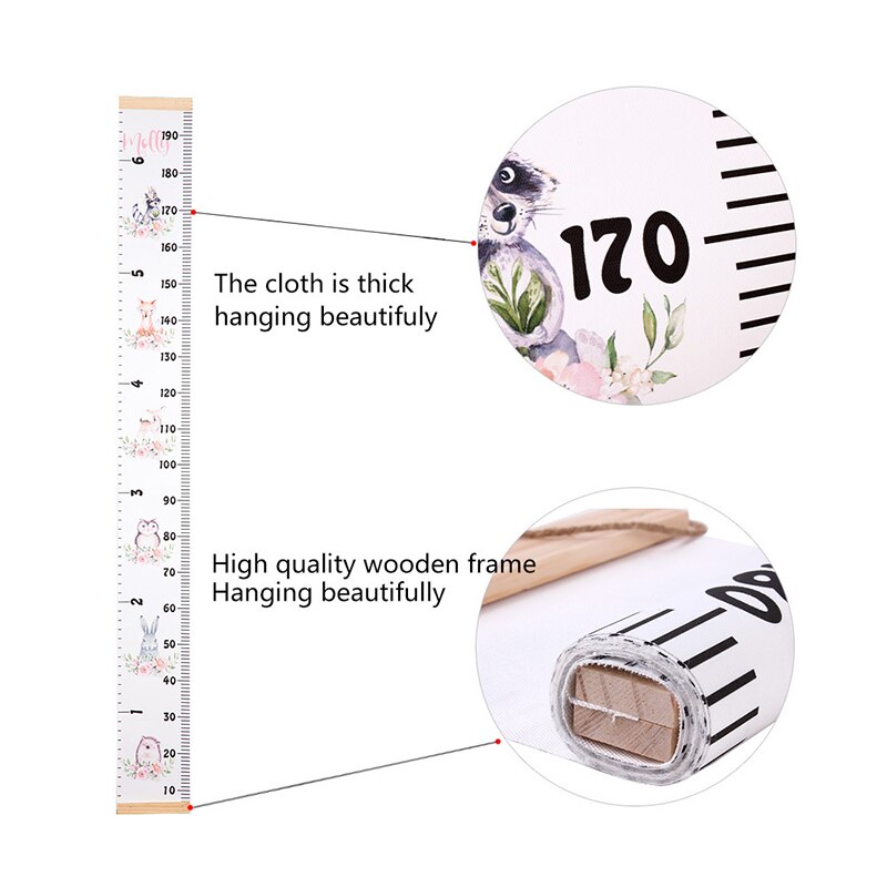 Cartoon Height Measure Wall Sticker for Kids Rooms Child Growth Ruler Stickers Gauge Growth Chart School Decals Nursery Bedroom