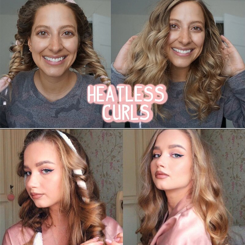 Ruban pour boucler les cheveux sans chaleur, rouleau pour cheveux, ruban pour boucler les cheveux