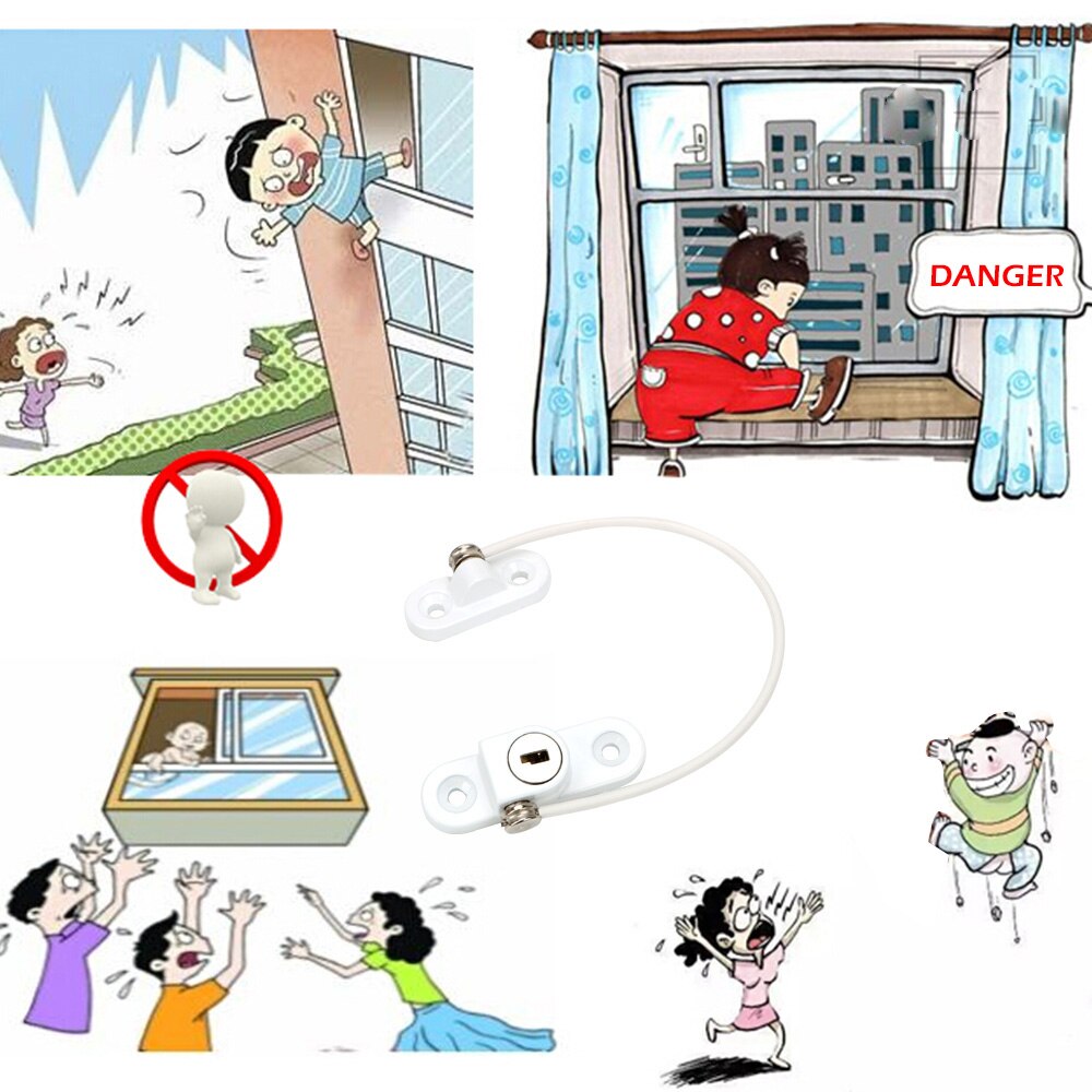 180mm Stainless Steel Safety Device Child Safety Doors Lock Window Restrictor Door Window Security Lock Home Improvement