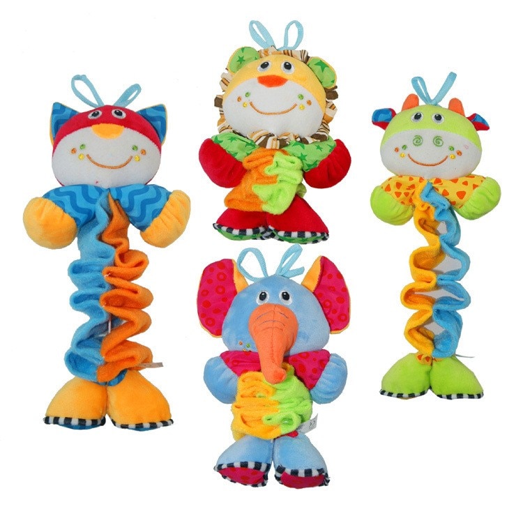 Degin dieren melodie puur muzikaal touw trekkoord baby rammelaar zacht pluche ringbel pop babybedje ledikant hangend speelgoed