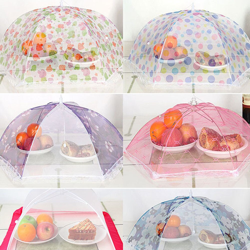 75x30cm Food Cover Umbrella Foldable Anti-fly Dustproof Mesh Food Cover Food Dish Cover Dinner Table Tent kitchen Food Supplies