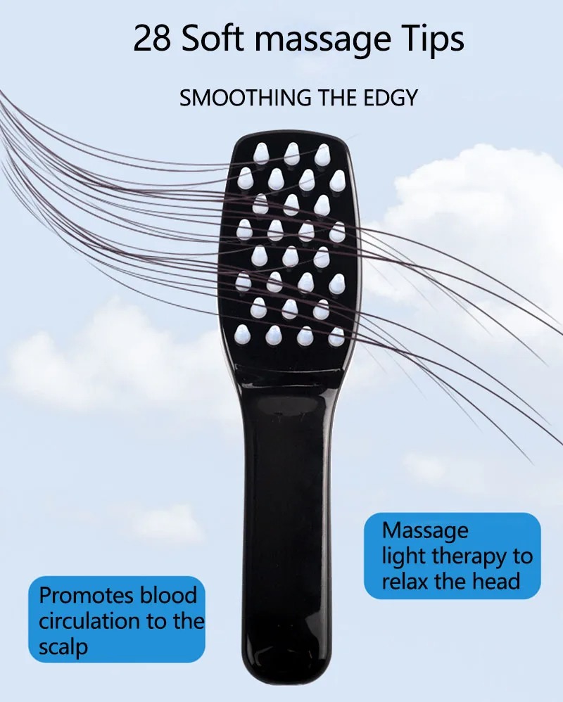 LED Massage Kam Elektrische Vibrerende Hoofd Massager Borstel Oplaadbare Haarkam Hoofdmassage Apparaat Hoofdhuid Massage Tool