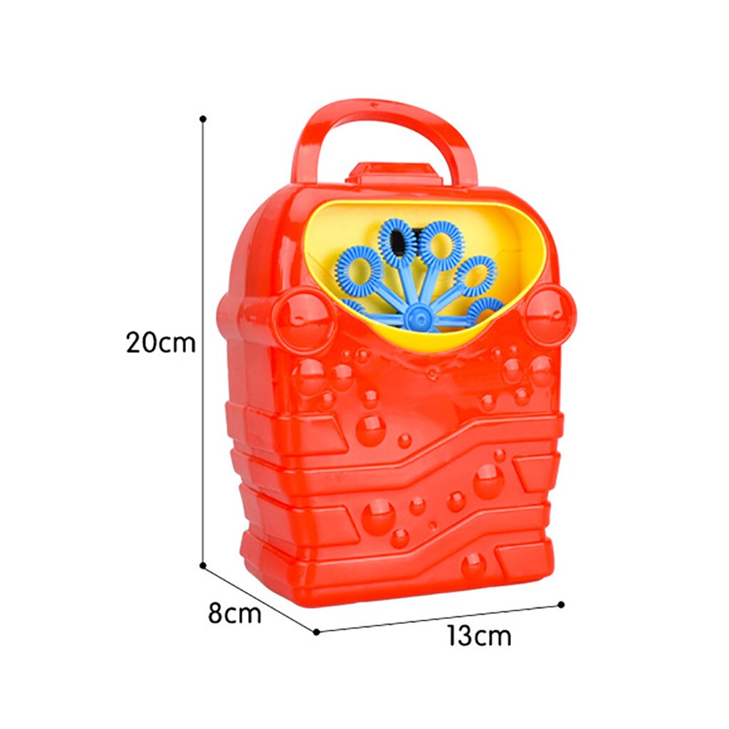 Kids Cute Funny Red Cartoon Automatic Electric Bubble Machine Blower Handle Battery Powered Outdoor Sports Soap Bubble Maker Toy