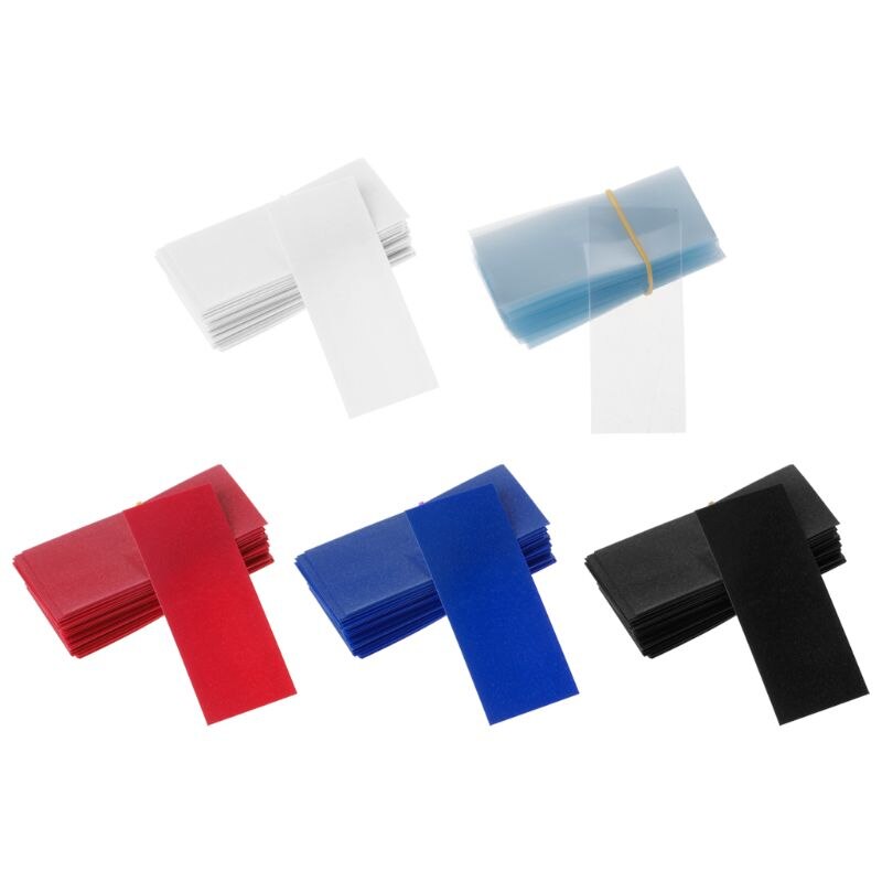 100pc platta pvc värmekrympslang batteriförpackning för 1 x 18650 batterikrympfilm
