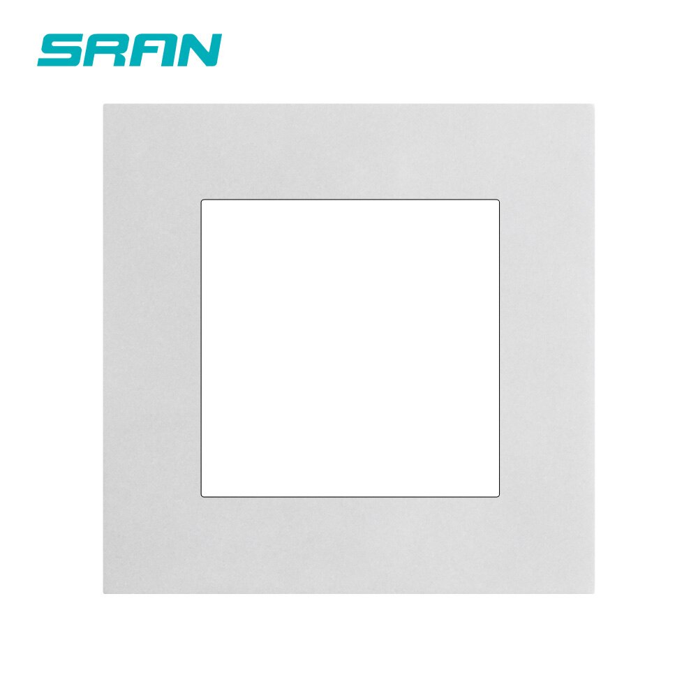 SRAN Blank panel with Installing iron plate 86mm*86mm white/black/gold PC panel switch socket: Sliver PC 86
