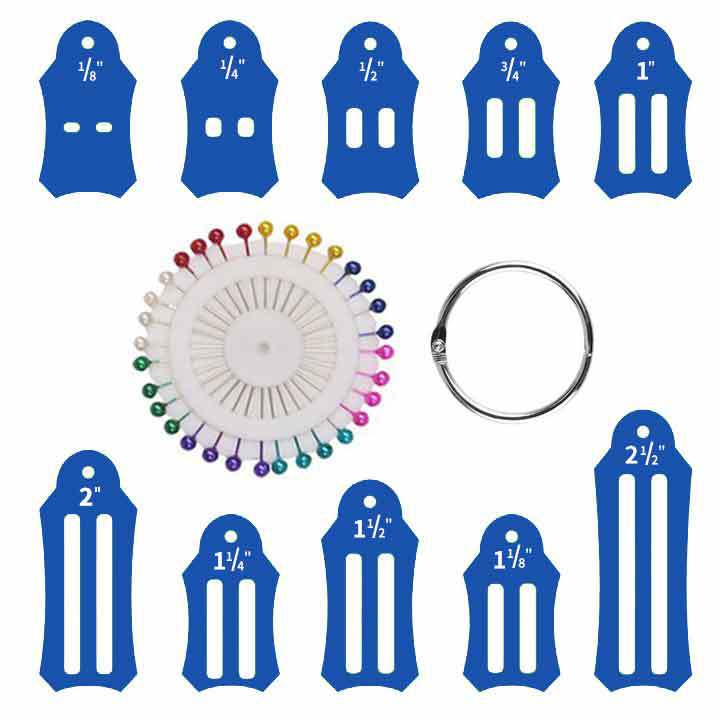 4 cores 30 livre kostenlose grampos de fixação conjunto de ferramentas de costura retalhos diy fita tecido tecelagem tira com 40 pçs quilting pinos: Set1-Blue