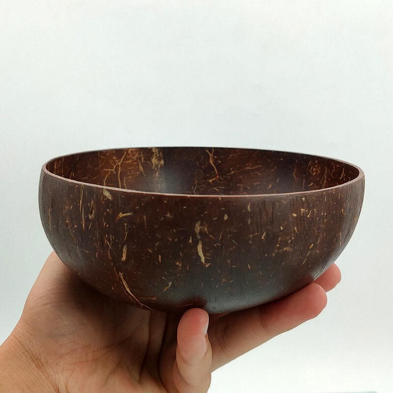 Cuenco de cáscara de coco Natural, cuenco de una sola capa de cáscara de coco antiguo, vajilla comestible, Bol para postre de arroz, recipiente para fruta