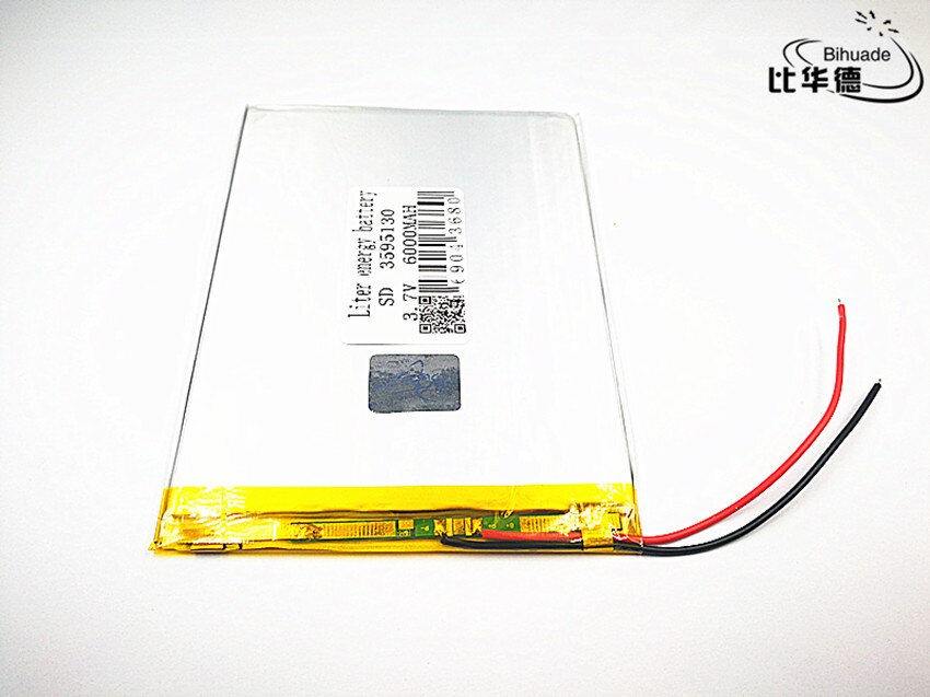Liter energy battery Good Qulity 3.7V,6000mAH 3595130 Polymer lithium ion / Li-ion battery for tablet pc BANK,GPS,mp3,mp4