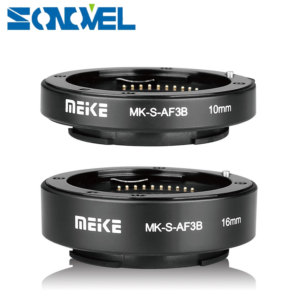 Meike Auto Focus Tubo de extensión macro 10mm 16mm para Sony e-mount fe-mount cámara sin espejo A7 A7R A7M2 NEX-F3 A3500 A6300 A6500