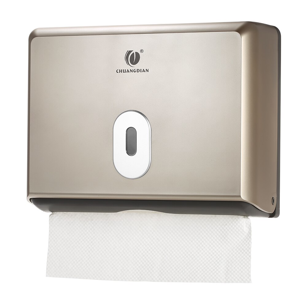 Wall Mounted Tissue Dispenser Kitchen Bathroom Paper Box Holder Multifold Paper Towel Dispenser Toilet Holder: Champagne gold