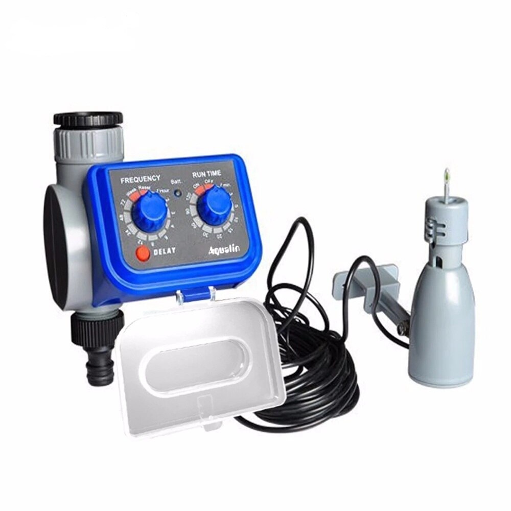 Electronic Automatic Solenoid Valve Garden Home Irrigation Water Timer Delay Function 21003 and Rain Sensor and Humidity Sensor: with rain sensor