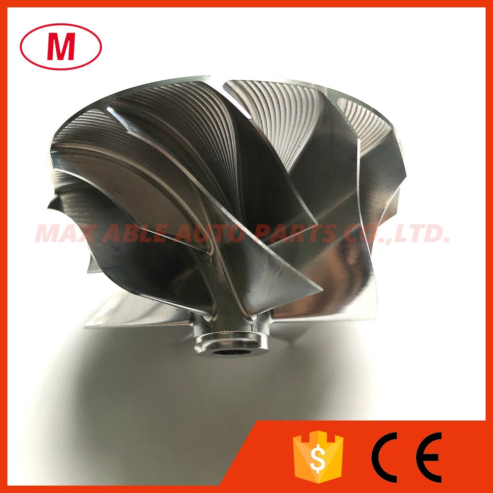 RHF5HB 46.50/59.94mm 6 + 6 ostrza turbosprężarka wirnik turbiny z kęsa/frezowanie dla VF30/VF34/VF35/VF36/VF37/VF39/VF41/VF42/VF43/VF48/VF52