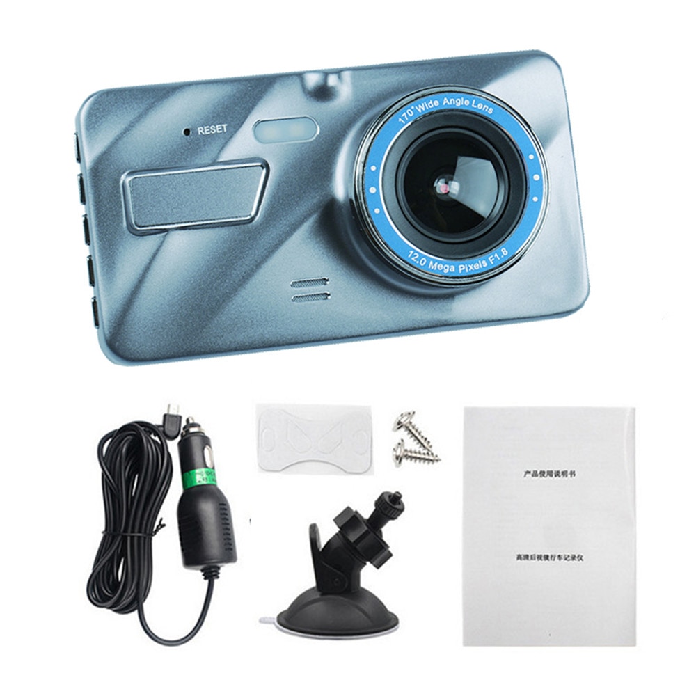 1080P Hd Auto Dvr Dash Cam Video Recorder Achteruitrijcamera Dual Camera Auto Camera 3.6 "Cyclus Opname Night vision G-Sensor Dashcam