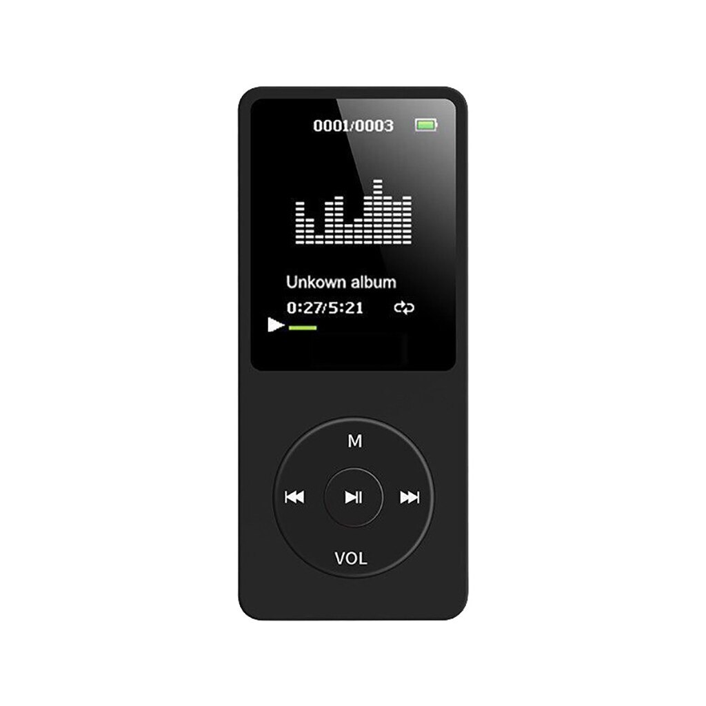Best Selling Products 70 Hours Playback MP3 MP4 Lossless Sound Music Player FM Recorder TF Card: Black